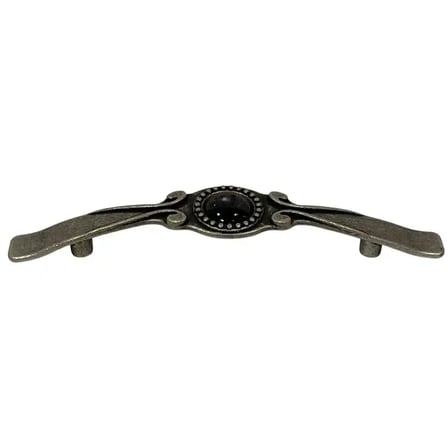 Tomurcuk Porselen Antik Gümüş/Siyah Mobilya Kulbu 96mm Kulp (198-39-96-20)