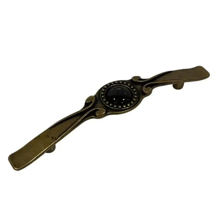 Tomurcuk Porselen Antik Sarı/Siyah Mobilya Kulbu 96mm Kulp (198-39-96-94)