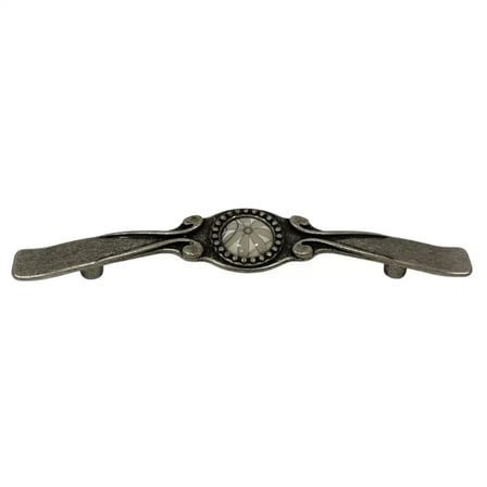 Tomurcuk Porselen Antik Gümüş/Beyaz Mobilya Kulbu 96mm Kulp (198-40-96-20)