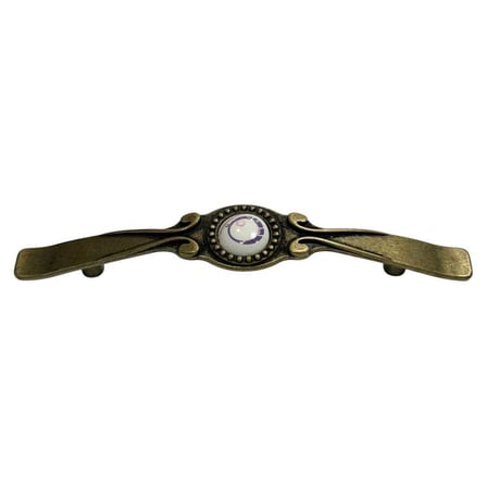 Tomurcuk Porselen Mobilya Kulbu Antik Sarı/Beyaz Renk 96mm Kulp (198-40-96-94)