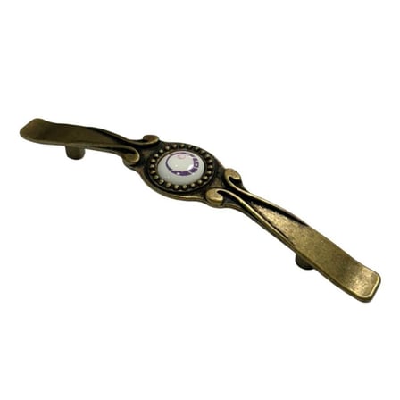 Tomurcuk Porselen Mobilya Kulbu Antik Sarı/Beyaz Renk 96mm Kulp (198-40-96-94)