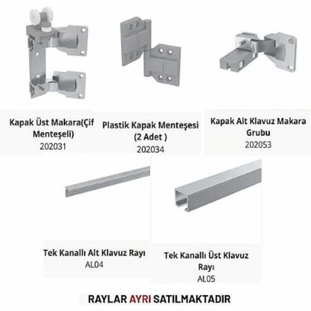 Mepa Katlanır Kapak Çift Sistem - Ray Hariçtir (05MKK2C)