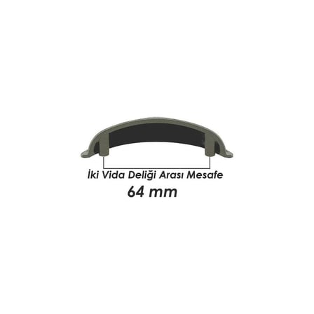 Bayraktar Cansu Modeli Düz Siyah Kulp 64mm (B-45-64-02)