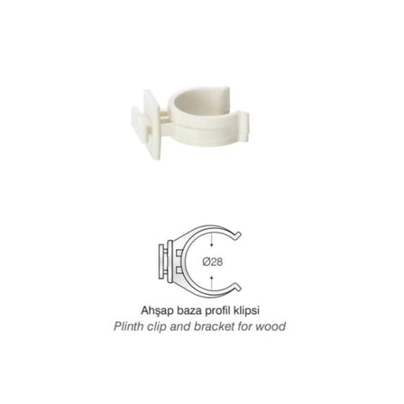 Mesan Siyah Plastik Baza Profil Klipsi (104-93-03-301)