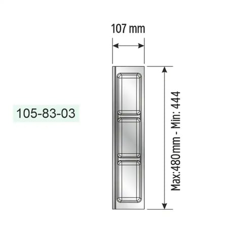 Mesan Traybond Üç Bölme Antrasit Gri Kaşıklık 107mm (105-83-03-309)
