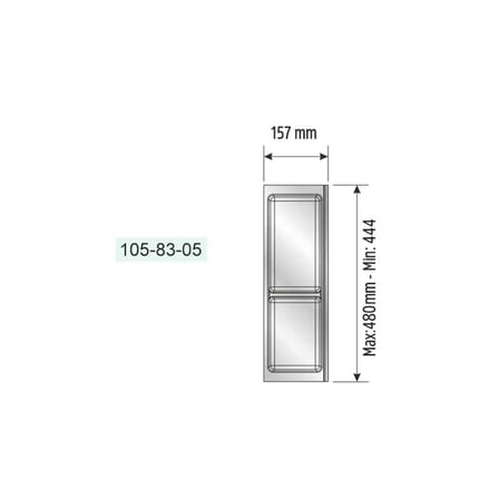 Mesan Traybond 157mm 2 Bölme Antrasit Kaşıklık 105-83-05-309