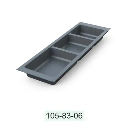 Mesan Traybond 3 Bölme Antrasit Kaşıklık 157mm (105-83-06-309)