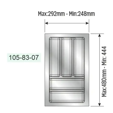 Mesan Traybond Antrasit Kaşıklık 292mm (105-83-07-309)