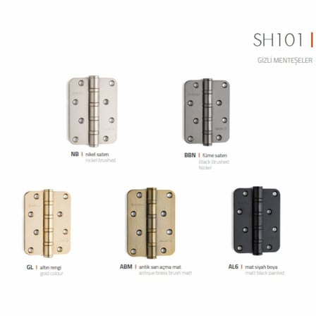 System Yönsüz 4 Bilyalı Menteşe Antik Sarı 10cm 3mm (SH101 ABM)