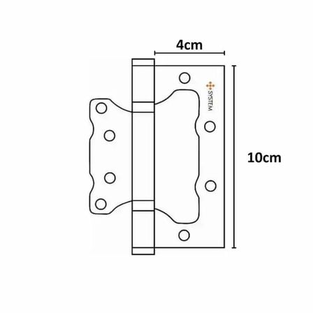 System Kelebek Menteşe 2 Bilyalı Nikel Saten 10cm 3mm (SH102 NB)