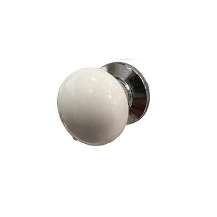Fds F-398 Sude Polimer Beyaz Düğme Kulp Krom Ayak (F-398-D-18)