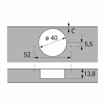 Hettich Intermat Kalın Kapak Menteşesi Düz 43mm (9155241)