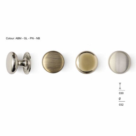System 32mm Gold Branche Düğme Kulp (SY1959 0032 GB)