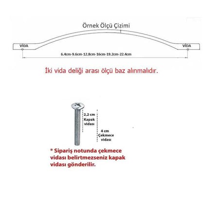 Özer Boğaziçi Model Kulp 160mm Krom Dolap Çekmece Kulpu (B-06-160-18)