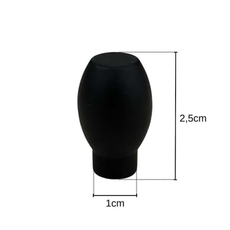 Fds 20mm Mermi Düğme Kulp Siyah (1008Sİ)