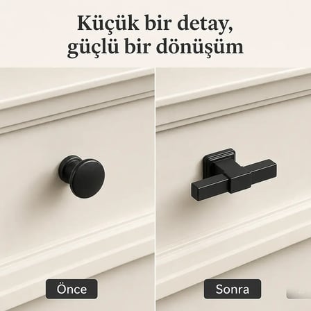 Özen 136 Modeli Siyah Düğme Kulp (Ö136-D-02)