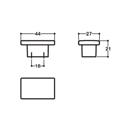 System Düğme Mobilya Kulbu Altın Renk 44x27mm Çift Delikli Kulp (SY4335 0016 GL)