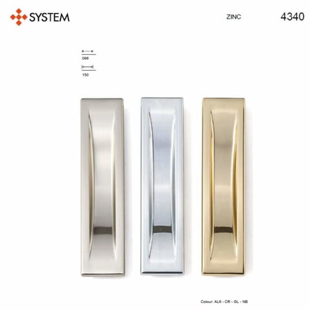 System Gömme Mobilya Kulbu Nikel Saten Kulp (SY4340 0096 NB)