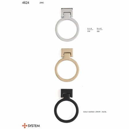 System Mobilya Kulbu Halka Krom 50mm Kulp (SY4624 0050 CR-CR)
