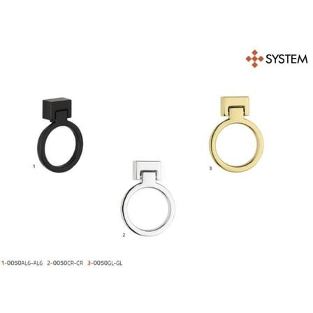 System Mobilya Kulbu Halka Krom 50mm Kulp (SY4624 0050 CR-CR)