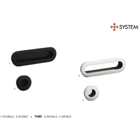 System Gömme Mobilya Kulbu Siyah Renk 128mm Kulp (SY7471 0128 AL6)