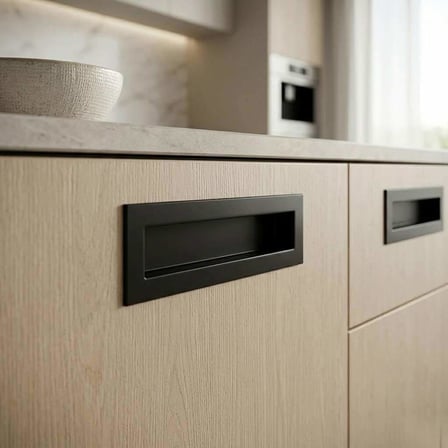 System Gömme Mobilya Kulbu Siyah 128mm Kulp (SY7475 0128 AL6)