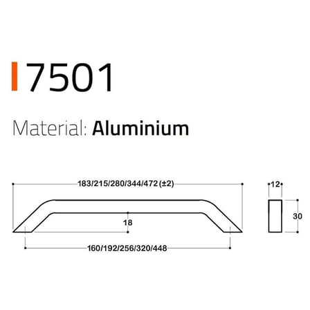 System Mobilya Kulbu Füme 256mm Kulp (SY7501 0256 BBN)