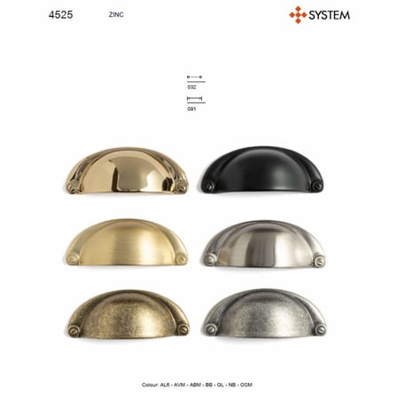System Mobilya Kulbu Gold Renk 32mm Tas Kulp (SY4525 0032 GL)