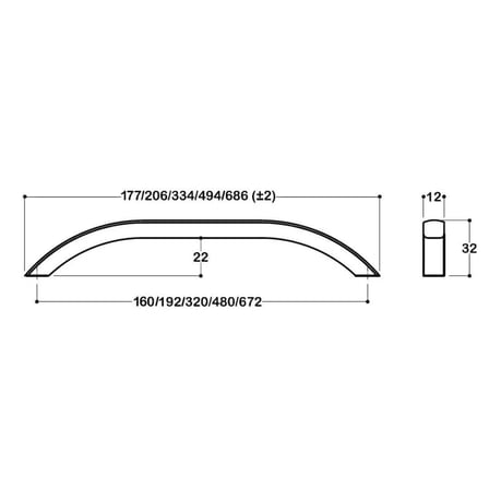 System Mobilya Kulbu Siyah Renk 192mm Kulp (SY8175 0192 AL6)
