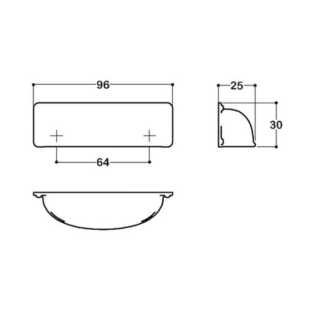 System Mobilya Kulbu Siyah Renk 64mm Çanak/Tas Kulp (SY4533 0064 AL6)