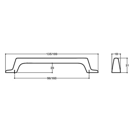System Mobilya Kulbu Gold/Altın Renk 96mm Kulp (SY4598 0096 GL)