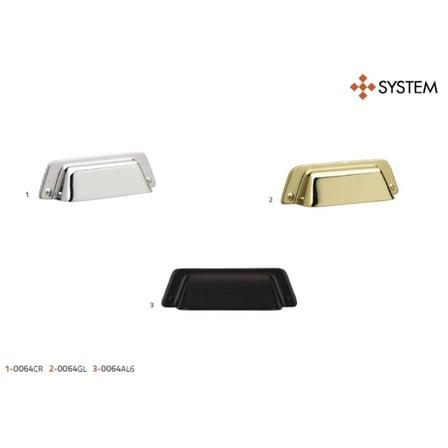 System Mobilya Kulbu Krom 64mm Çanak/Tas Kulp (SY4529 0064 CR)