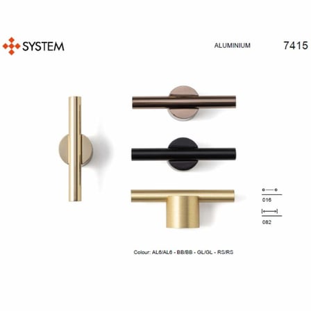System Düğme Mobilya Kulbu Rose Renk 16mm Kulp (SY7415 0016 RS-RS)