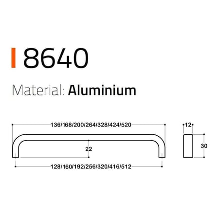 System Mobilya Kulbu Siyah Renk 192mm Kulp (SY8640 0192 AL6)