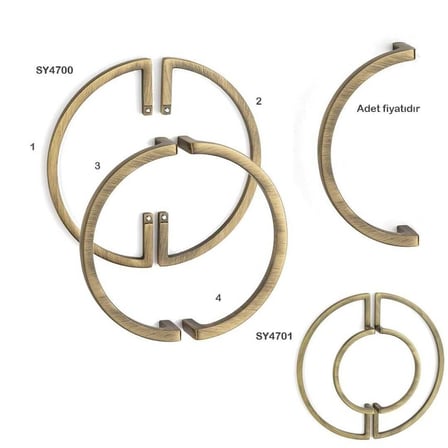 System Mobilya Kulbu Antik Sarı Renk 64mm Kulp (SY4701 0064 ABM)