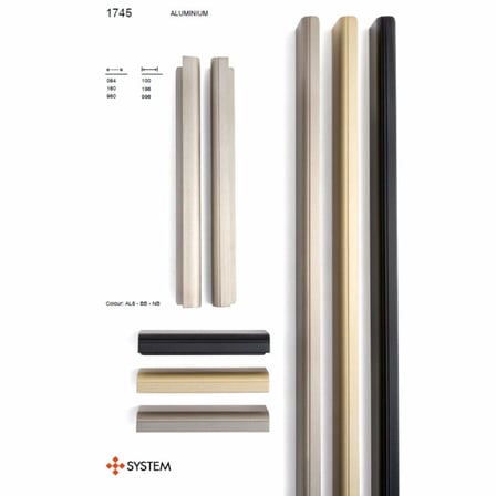 System Entegre/Gömme Mobilya Kulbu Mat Altın Renk 160mm Kulp (SY1745 0160 BB)