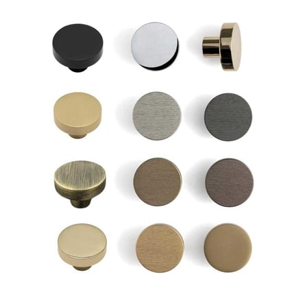 System Düğme Mobilya Kulbu Fırçalı Bronze Renk 38mm Çap Tek Delikli Kulp (SY1910 0038 ELX3)