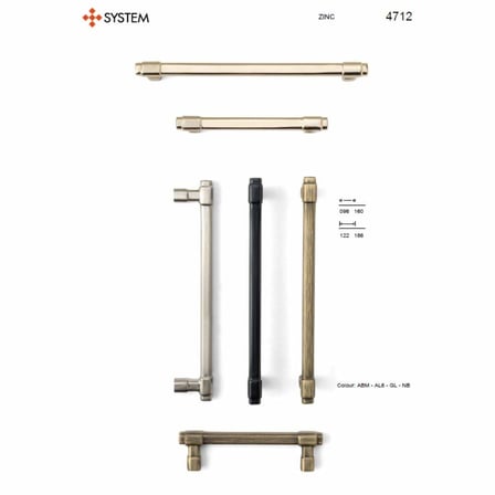 System Mobilya Kulpları Antik Renk 160mm Kulp (SY4712 0160 ABM)