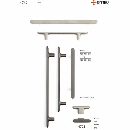 System Mobilya Kulbu Fırçalı Füme Renk 128mm Kulp (SY4740 0128 ELX1)
