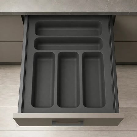 Starax 35 Cm Gri Plastik Kaşıklık 5 Gözlü 29x49 Cm (S-2282-GP)