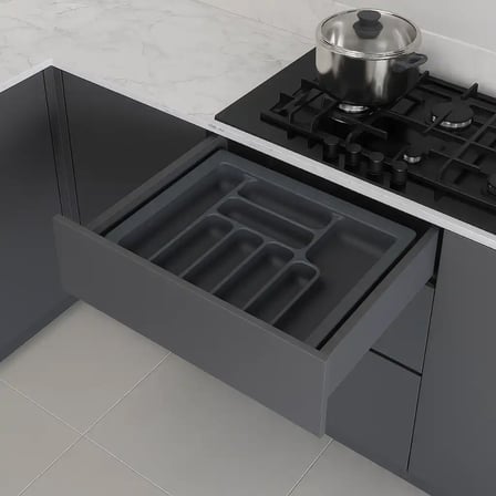 Starax 60 Cm Gri Plastik Kaşıklık 8 Gözlü 54x49 Cm (S-2287-GP)