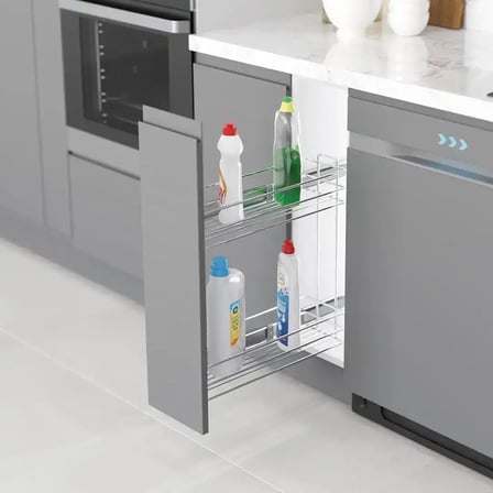 Starax 25 Cm Yandan Teleskopik Raylı Şişelik Krom (S-2214-C)