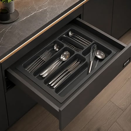 Starax 45 Cm Antrasit Plastik Kaşıklık 6 Gözlü 39x49 Cm (S-2284-AP)