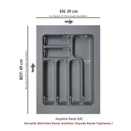Starax 45 Cm Antrasit Plastik Kaşıklık 6 Gözlü 39x49 Cm (S-2284-AP)