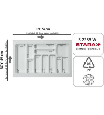 Starax 80 Cm Antrasit Plastik Kaşıklık 10 Gözlü 74x49 Cm (S-2289-AP)