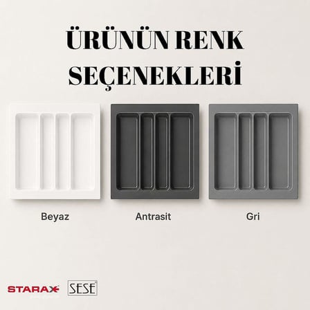 Starax 54x49 Antrasit Plastik Kepçelik 4 Gözlü (S-2687-AP)