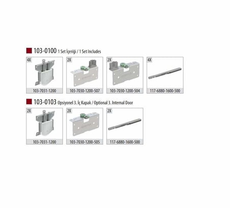 Albatur 60kg Ayarlı 2.5 Metre Raylı Frenli Sürme Kapak Sistemi (103-0100-2420-2500)