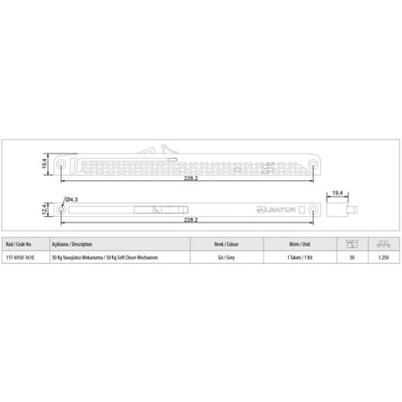 Albatur Softline Yavaşlatıcı Mekanizma 50 kg (117-6950-1610)