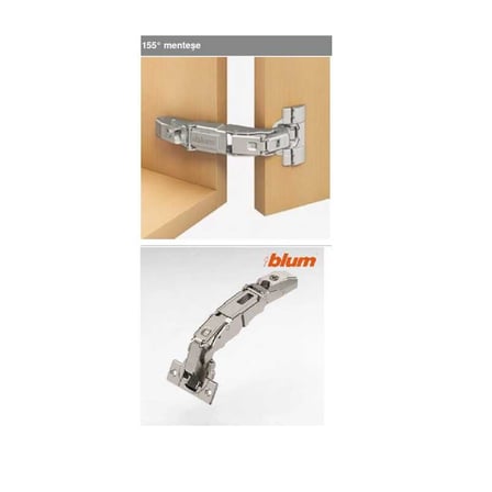 Blum Clıp Top 155° 0 Açılım Menteşe Düz Yaysız Geniş Açılı (70T7550.TL)