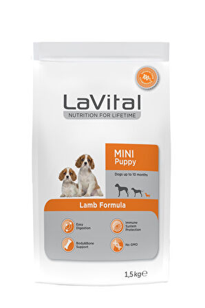 Lavital Mini Puppy Kuzu Etli Küçük Irk Yavru Köpek Maması 1.5 Kg 1500 GR